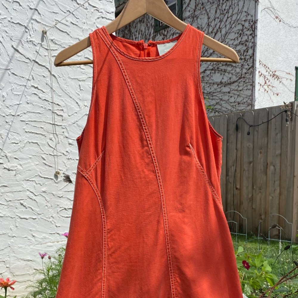 Maeve sun dress (orange), asymetrical hem
